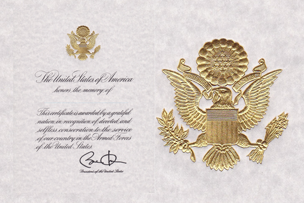 Obtaining a Presidential Memorial Certificate