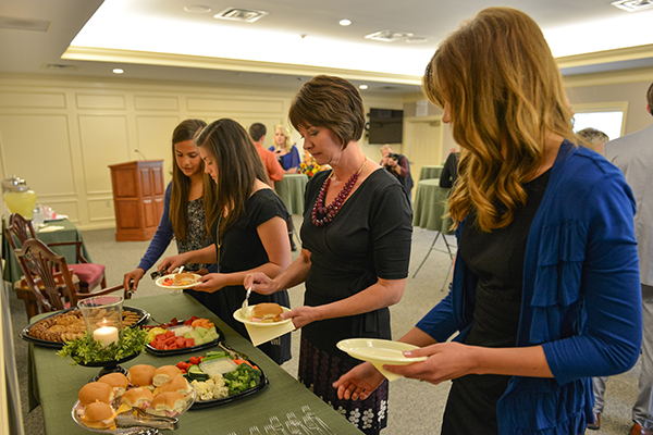 family-in-buffet-line