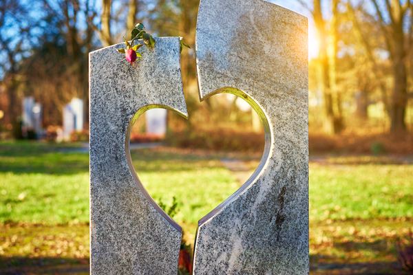 broken heart headstone