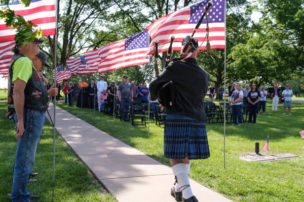 bagpiper at Memorial Day ceremony